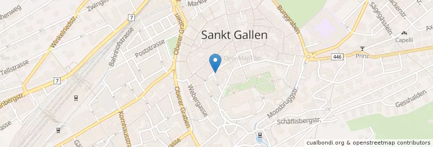 Mapa de ubicacion de Amici Café & Bar en 스위스, Sankt Gallen, Wahlkreis St. Gallen, St. Gallen.