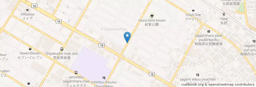 Mapa de ubicacion de とくとみ歯科医院 en 日本, 神奈川県, 相模原市, 中央区.