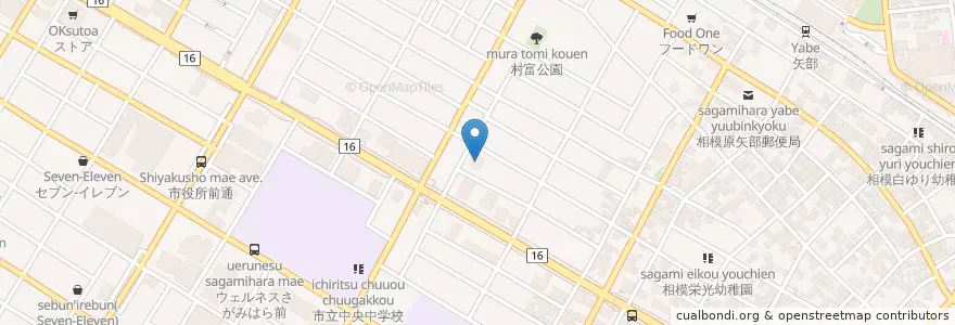 Mapa de ubicacion de 妙現寺 en Japon, Préfecture De Kanagawa, 相模原市, 中央区.