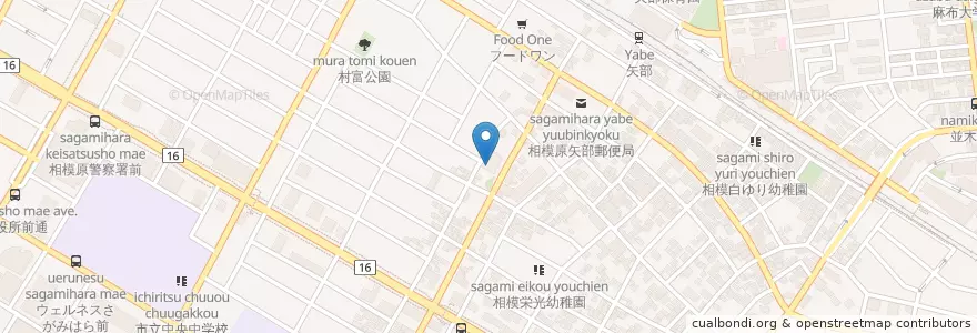 Mapa de ubicacion de クリエイト en 日本, 神奈川県, 相模原市, 中央区.
