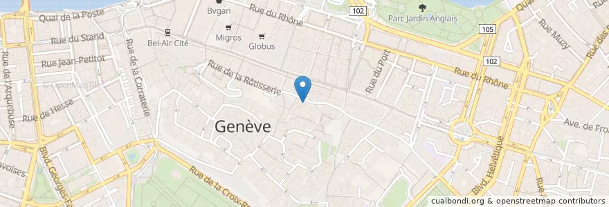 Mapa de ubicacion de La Romandine en Suíça, Genève, Genève, Genebra.