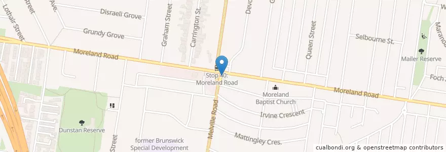 Mapa de ubicacion de Moreland West LPO en オーストラリア, ビクトリア, City Of Moreland.