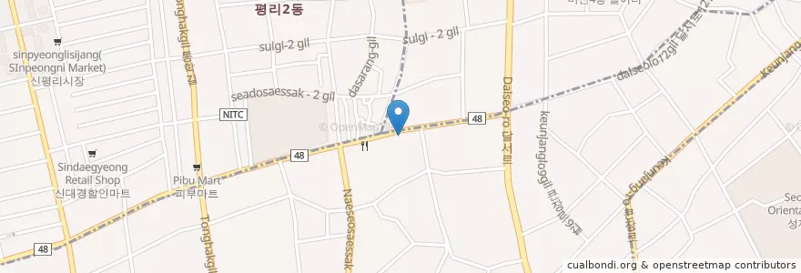 Mapa de ubicacion de Com World en Республика Корея, Тэгу, 서구, 내당동.
