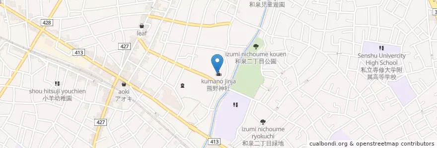 Mapa de ubicacion de 熊野神社 en 日本, 东京都/東京都, 杉並区.