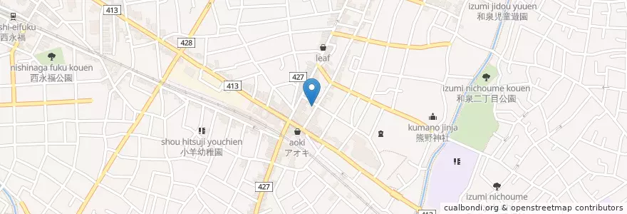 Mapa de ubicacion de 和泉胃腸科 en Japan, Tokio, 杉並区.