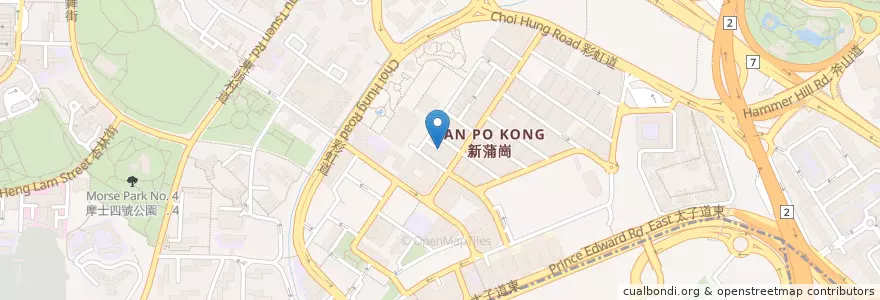 Mapa de ubicacion de New Tech Plaza en China, Guangdong, Hong Kong, New Territories, Kowloon, Wong Tai Sin District, Kowloon City District.