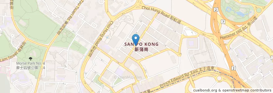 Mapa de ubicacion de Standard Chartered en 中国, 広東省, 香港, 新界, 九龍, 黃大仙區 Wong Tai Sin District, 九龍城區 Kowloon City District.