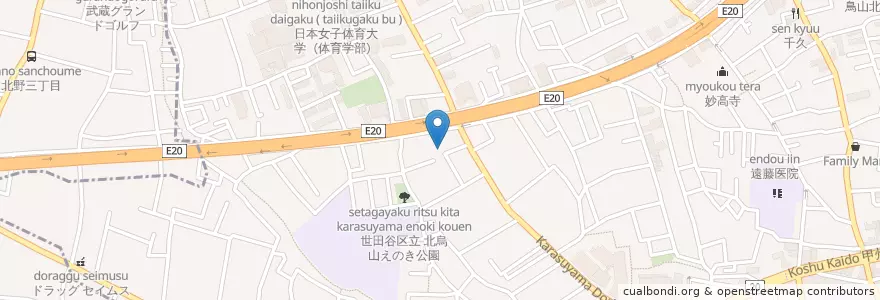 Mapa de ubicacion de 北烏山地区会館 en Japan, Tokio, 世田谷区.