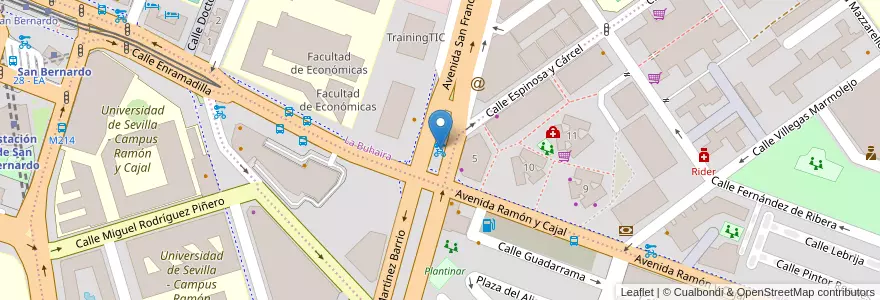 Mapa de ubicacion de 125 Avenida San Francisco Javier en Espagne, Andalousie, Séville, Séville.