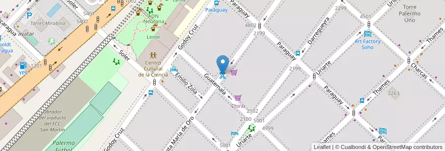 Mapa de ubicacion de 125 - F.J.Santamaria de Oro en آرژانتین, Ciudad Autónoma De Buenos Aires, Buenos Aires, Comuna 14.