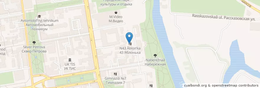 Mapa de ubicacion de N43 Яблонька en Rusia, Центральный Федеральный Округ, Wilayah Tambov, Тамбовский Район, Городской Округ Тамбов.