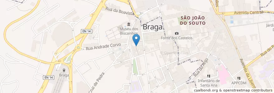 Mapa de ubicacion de Anjo Verde en Portugal, Nord, Braga, Cávado, Braga, Maximinos, Sé E Cividade.