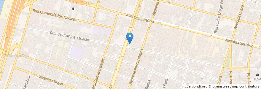 Mapa de ubicacion de Scala Club en 브라질, 남부지방, 히우그란지두술, Região Metropolitana De Porto Alegre, Região Geográfica Intermediária De Porto Alegre, Região Geográfica Imediata De Porto Alegre, 포르투알레그리.