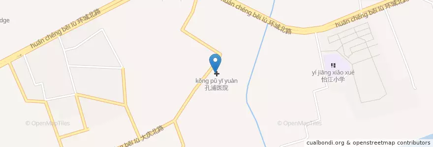 Mapa de ubicacion de 孔浦医院 en China, Zhejiang, Ningbo, 江北区.