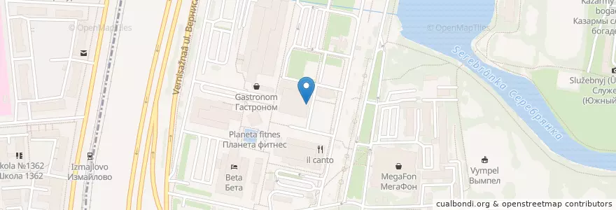 Mapa de ubicacion de Концертный зал "Измайлово" en Russia, Distretto Federale Centrale, Москва, Восточный Административный Округ, Район Измайлово.