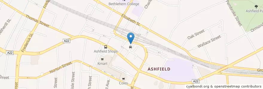 Mapa de ubicacion de Day & Night Chemist Ashfield en オーストラリア, ニューサウスウェールズ, Inner West Council, Sydney.