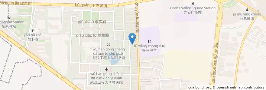 Mapa de ubicacion de 教工食堂 en Китай, Хубэй, Ухань, Хуншань, 东湖新技术开发区（托管）, 关东街道.