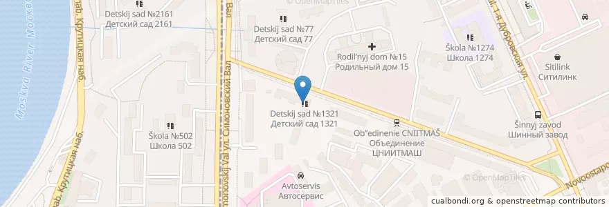 Mapa de ubicacion de Детский сад №1321 en Rusia, Distrito Federal Central, Москва.