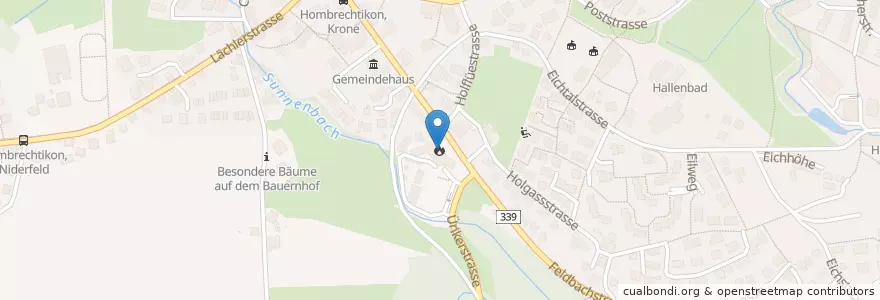Mapa de ubicacion de Feuerwehr Hombrechtikon en スイス, チューリッヒ, Bezirk Meilen, Hombrechtikon.