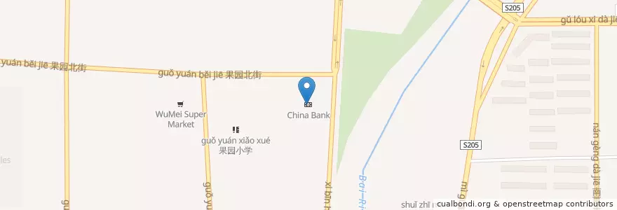 Mapa de ubicacion de China Bank en الصين, بكين, خبي, 密云区, 鼓楼街道, 果园街道.