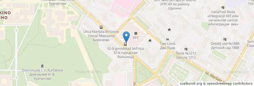 Mapa de ubicacion de Starbucks en Russia, Central Federal District, Moscow, North-Western Administrative Okrug, Shchukino District.
