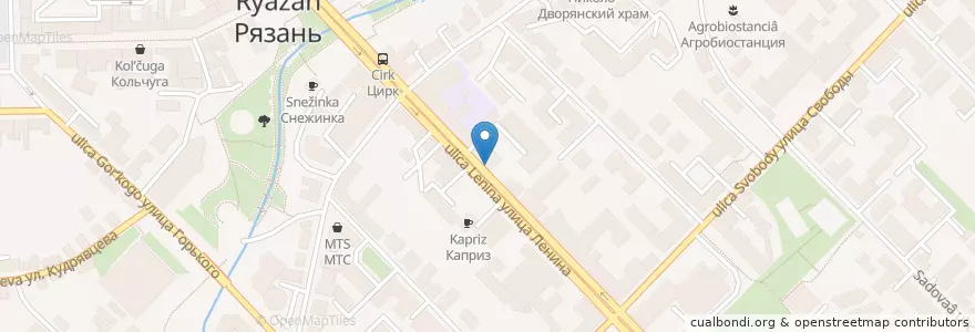 Mapa de ubicacion de Женская консультация №1 en Rusia, Distrito Federal Central, Óblast De Riazán, Городской Округ Рязань.