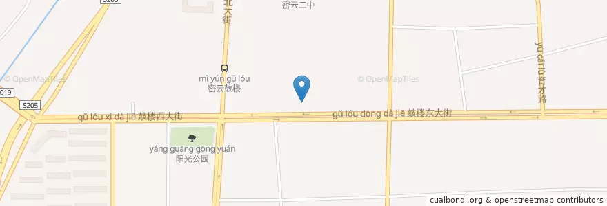 Mapa de ubicacion de 密云图书馆 en الصين, بكين, خبي, 密云区, 鼓楼街道.