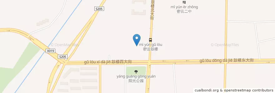 Mapa de ubicacion de 密云大剧院 en 中国, 北京市, 河北省, 密云区, 鼓楼街道.