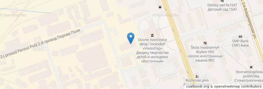 Mapa de ubicacion de Сбербанк en 러시아, Центральный Федеральный Округ, Москва, Восточный Административный Округ, Район Перово.