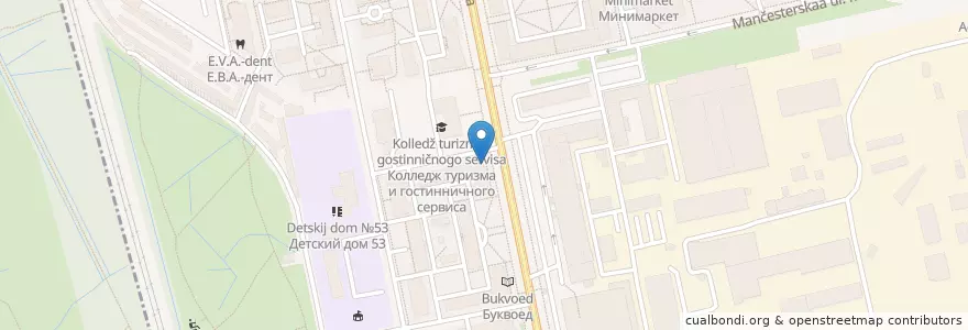 Mapa de ubicacion de Mosobl Bank en Russia, Northwestern Federal District, Leningrad Oblast, Saint Petersburg, Vyborgsky District, Округ Светлановское.