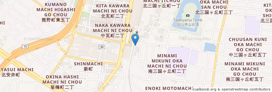 Mapa de ubicacion de 川口薬局 en 日本, 大阪府, 堺市, 堺区.
