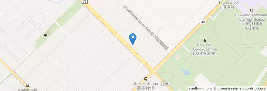 Mapa de ubicacion de びっくりドンキー en Japonya, 北海道, 上川総合振興局, 旭川市.