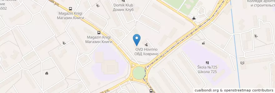 Mapa de ubicacion de Отделение связи №125414 en Russia, Distretto Federale Centrale, Москва, Северный Административный Округ, Головинский Район.