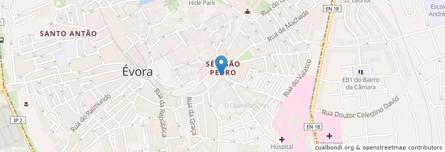 Mapa de ubicacion de Farmácia Diana en 葡萄牙, Alentejo, Alentejo Central, Évora, Évora, Bacelo E Senhora Da Saúde, Évora.