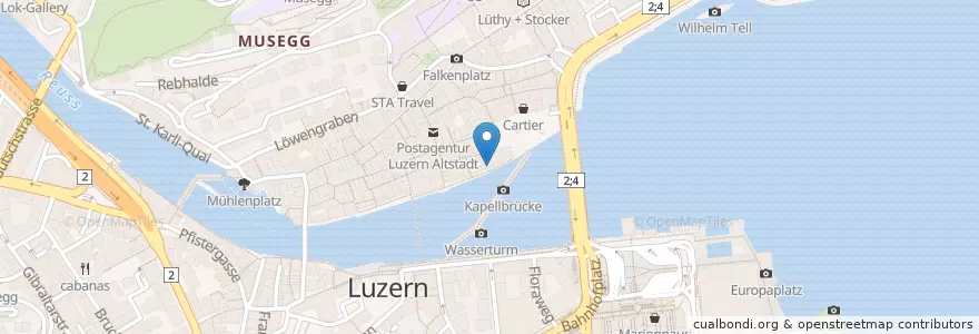 Mapa de ubicacion de Mr. PickWick Pub en Schweiz/Suisse/Svizzera/Svizra, Luzern, Luzern.