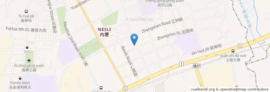 Mapa de ubicacion de 中壢內壢郵局 en 臺灣, 桃園市.