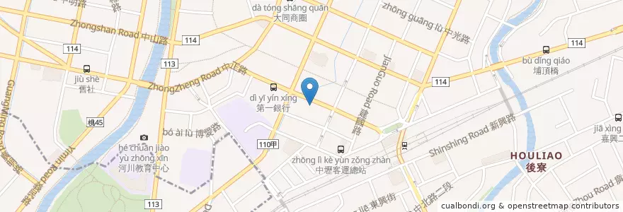 Mapa de ubicacion de 彰化商業銀行 en تایوان, 桃園市, 中壢區.