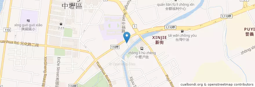 Mapa de ubicacion de 天晟醫院 en Taiwan, Taoyuan, Zhongli District.
