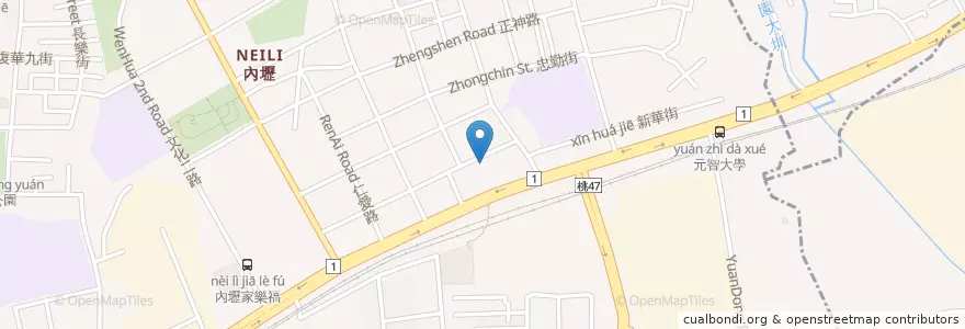 Mapa de ubicacion de 臺灣銀行 en Taiwán, Taoyuan.