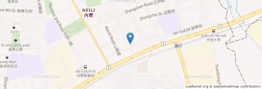 Mapa de ubicacion de 台中商業銀行 en 臺灣, 桃園市.