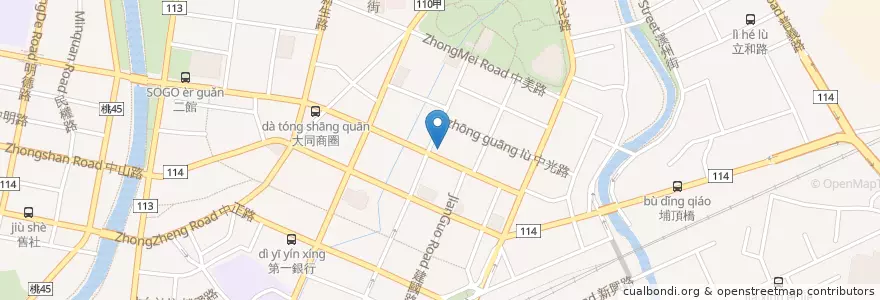 Mapa de ubicacion de 麥當勞 en 타이완, 타오위안 시, 중리 구.