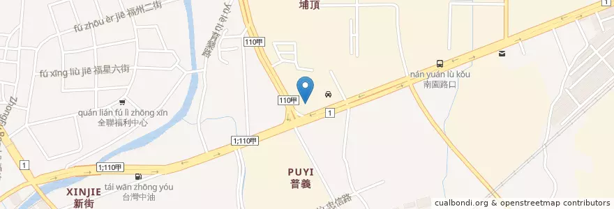 Mapa de ubicacion de 中油中工站 en 臺灣, 桃園市, 中壢區.