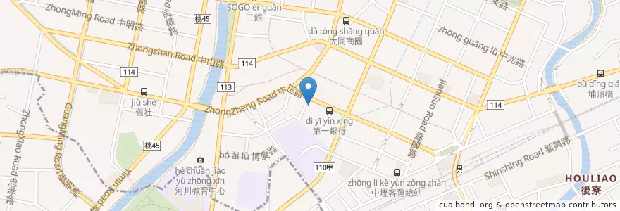 Mapa de ubicacion de 肯德基 en Taïwan, Taoyuan, District De Zhongli.