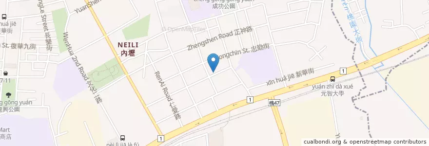 Mapa de ubicacion de 第一商業銀行 en 타이완, 타오위안 시.