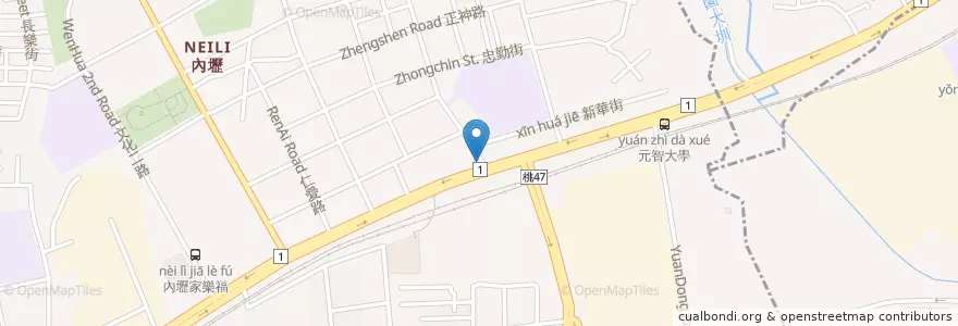 Mapa de ubicacion de 85度C en 타이완, 타오위안 시.