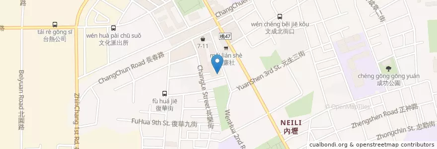 Mapa de ubicacion de 拎杯咖啡 en 臺灣, 桃園市, 中壢區.