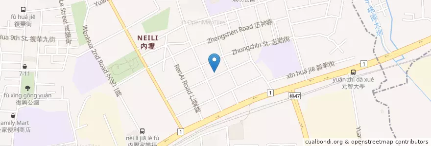 Mapa de ubicacion de 渣打國際商業銀行 en Taiwan, Taoyuan.