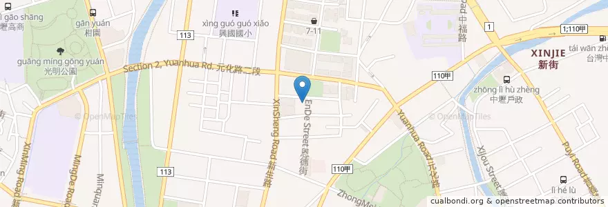 Mapa de ubicacion de 威尼斯影城 en Taiwan, 桃園市, 中壢區.