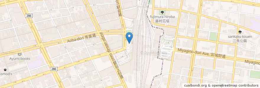 Mapa de ubicacion de 仙台駅西口タクシー乗り場 en اليابان, 宮城県, 仙台市, 青葉区.