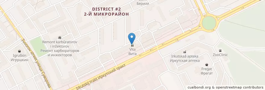 Mapa de ubicacion de Вита en Rusia, Distrito Federal De Siberia, Tomsk, Томский Район, Городской Округ Томск.